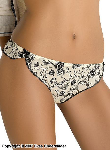 Thong panty in toile